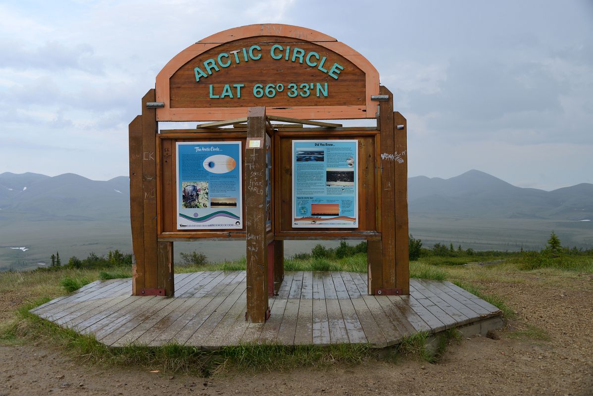 25A Arctic Circle Lat 66 33 N Sign Next To Dempster Highway In Yukon On Day Trip From Inuvik